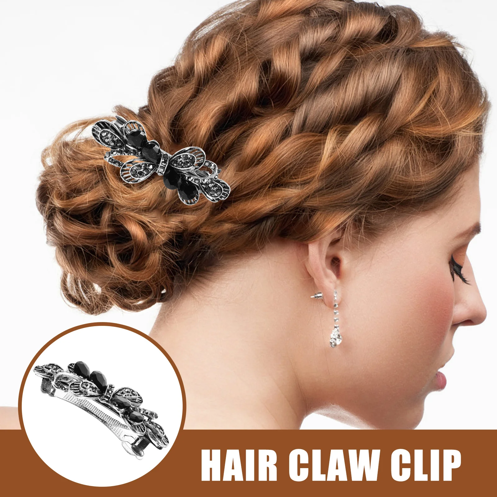 Jepit Rambut Berlian Imitasi Jepit Rambut Logam Mewah Aksesori Rambut Berkilau untuk Wanita Gaya Rambut Pernikahan Pengantin Dekorasi Elegan