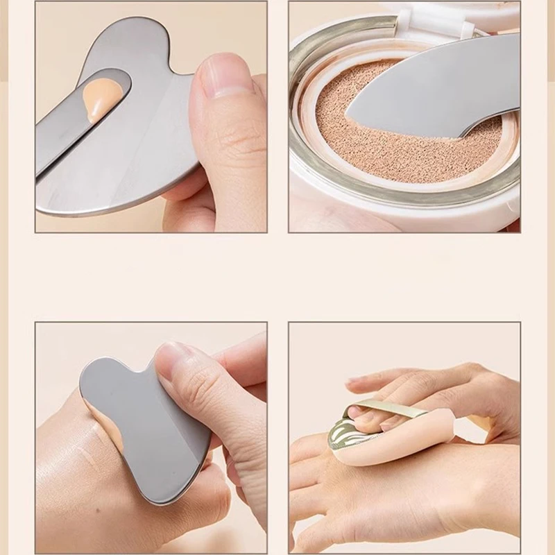 1 قطعة غوا شا أداة الوجه الفولاذ المقاوم للصدأ غواشا جهاز تدليك الطبيعية العالمي الوجه الفضة معدن غوا شا مجلس الجمال العناية بالبشرة #4