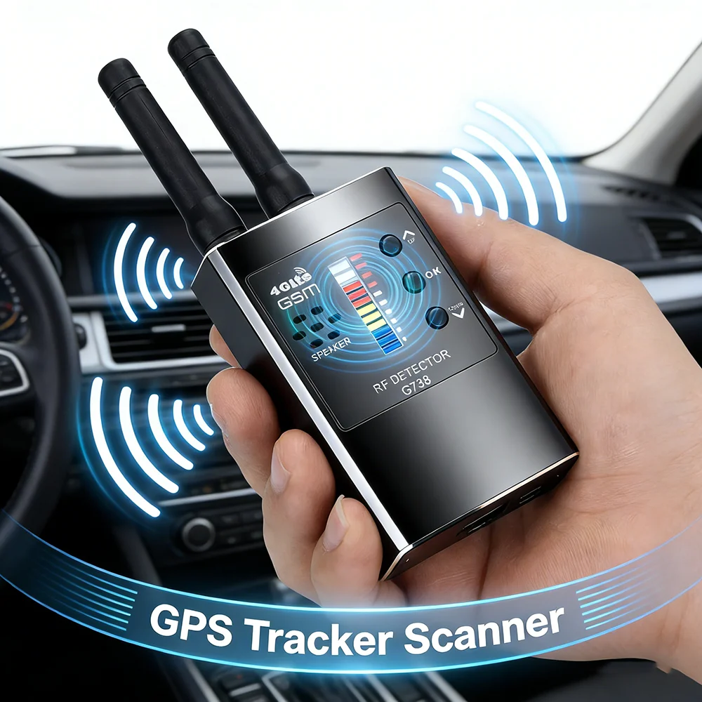 

Anti-Spy Wireless RF Signal Automatic Detector Frequency Spy-Camera Detect GSM Audio Bug Finder GPS Locator Tracker Scanner G738