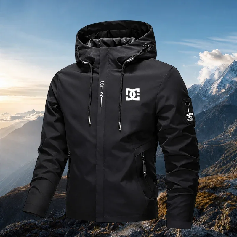 New men's thin hooded hiking jacket for autumn and winter 2026, breathable and durable daily casual jacket, assault jacket