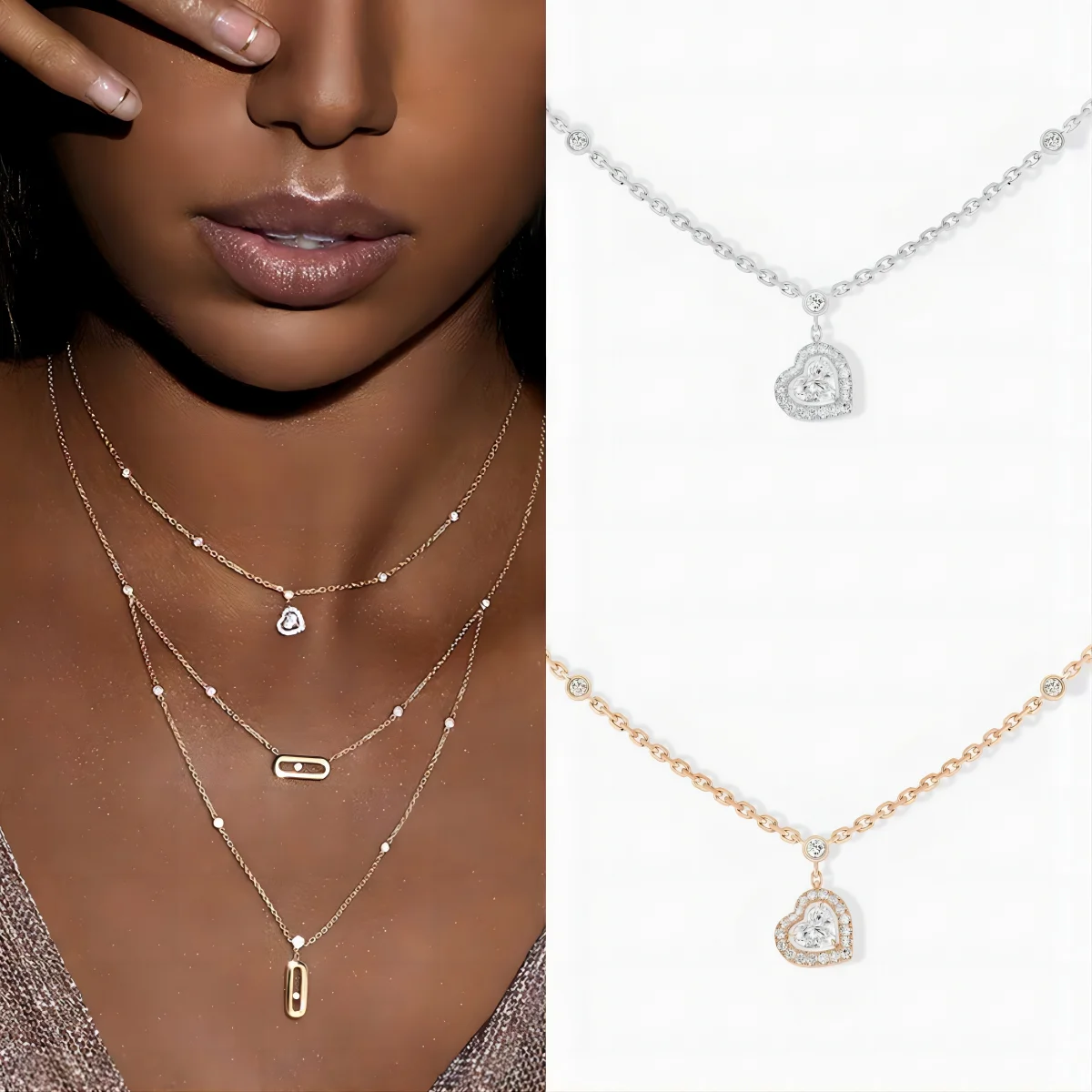 

Fashion luxury brand jewelry Joy CoeUR series women's single diamond heart-shaped pendant necklace wedding party gift