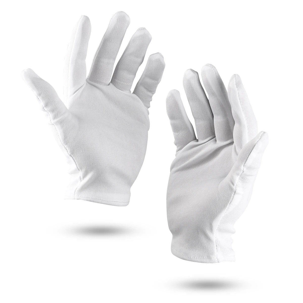 

8pcs White Nylon Gloves Foxnovo Protective Film Handling Working Glove Lightweight Durable for Pictures Coins Slides