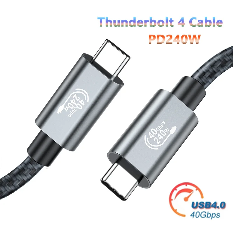 

Thunderbolt 4 Cable, USB 4.0, 40Gbps, Type C, PD, 100W Fast Charging Cord, 8K, Video Data Transfer Cord for Macbook Pro