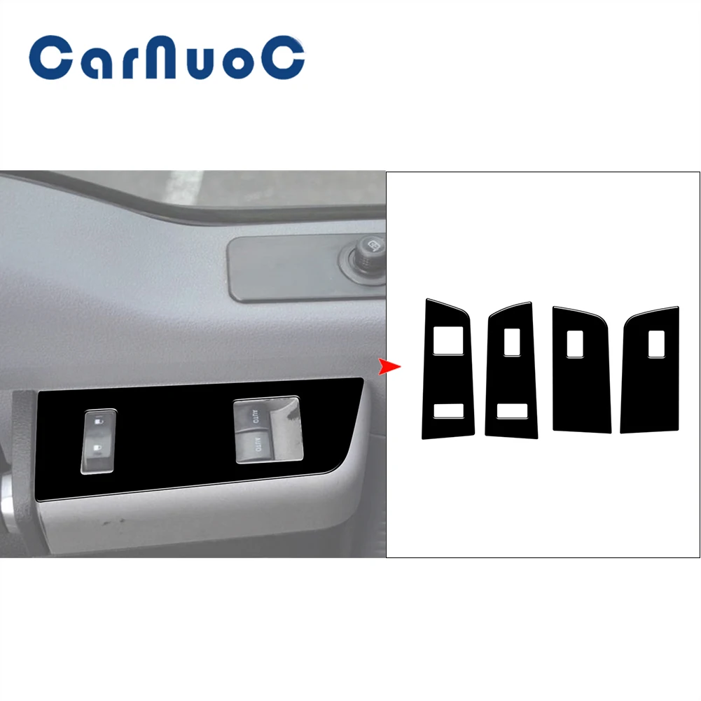 

Car Piano Black Stickers Window Lifting Panel Decorative Cover Trim For Ford F-250/350/450/550 2011-2016 Interior Accessories