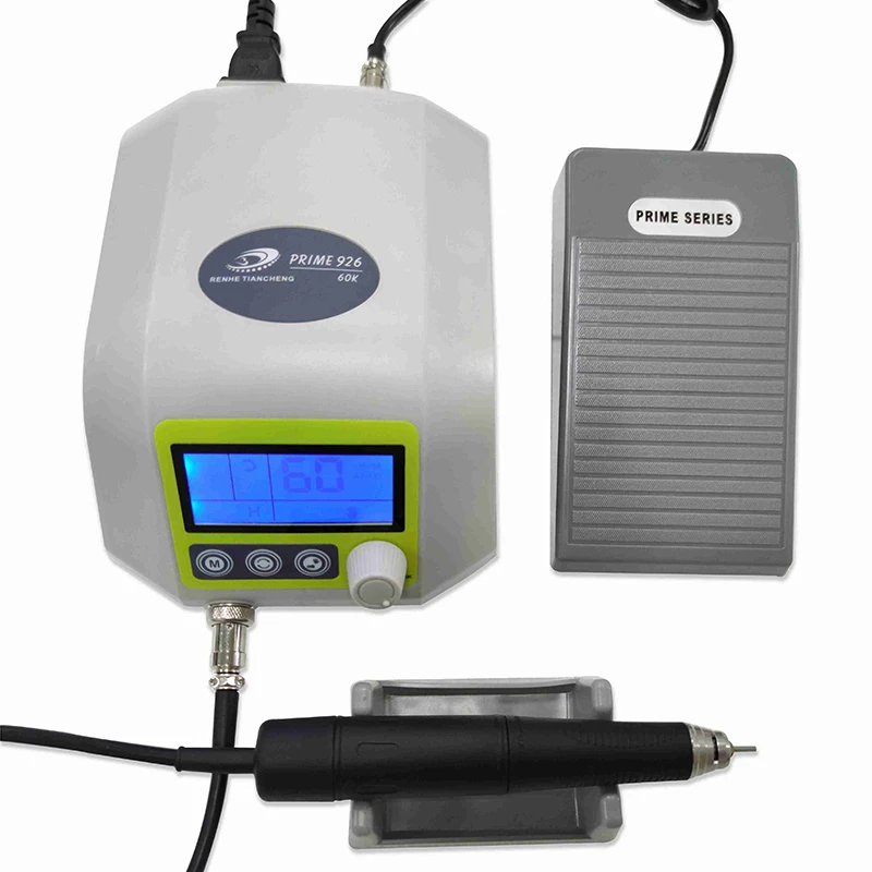 RHJC PRIME926 Electric Dental Lab Micromotor Variable Speed 60000RPM Large LCD Display Brushless Handpiece Machine