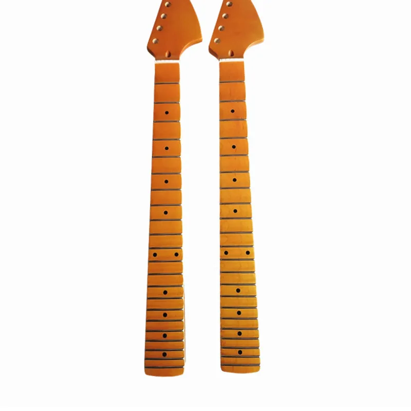 22 Frets Big Headstock Yellow Inlay Dots Scalloped Fingerboard Electric Guitar Neck Musical Instruments Accessories