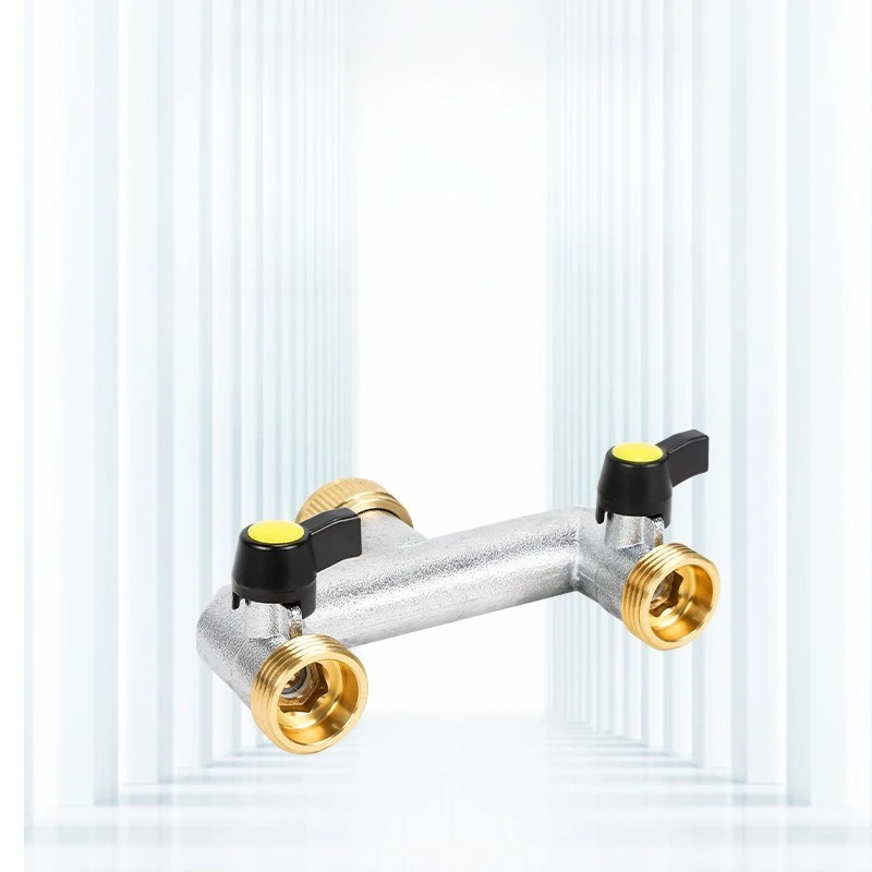2-Way Control Valve Hose Connector, Garden Irrigation Water Splitter Fittings for 100m Water Pipe