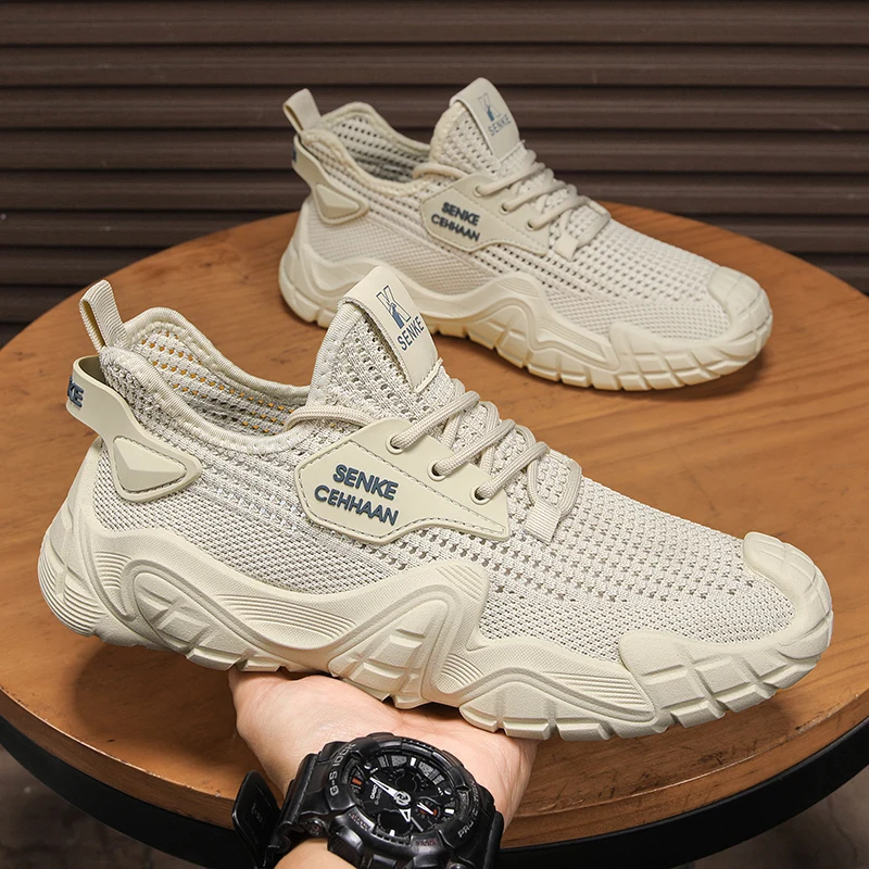 Solid Color Minimalist Men Leisure Shoes Soft Padded Insole Comfortable All Season Outdoor Sports Daily Footwear