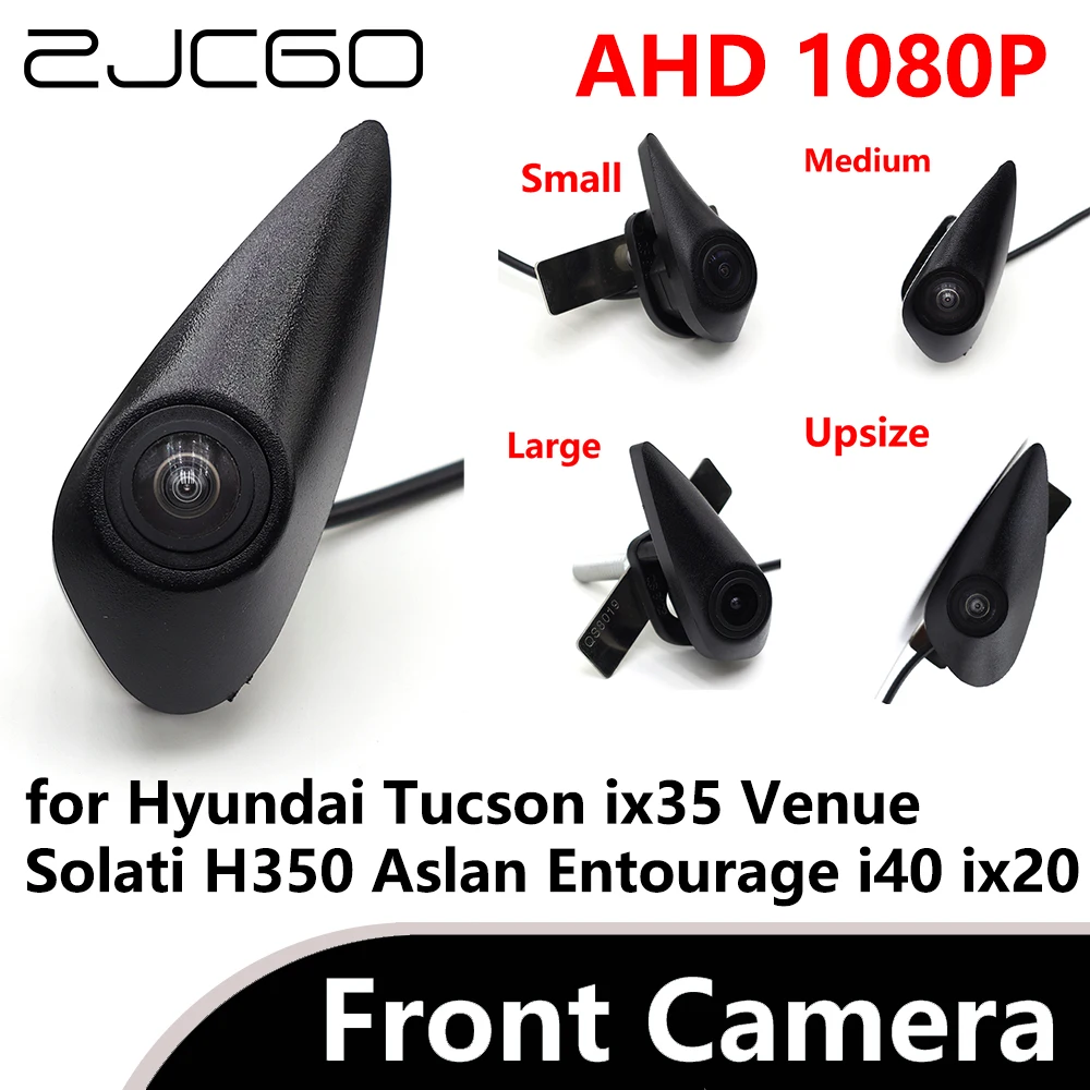 ZJCGO AHD 1080P CVBS 170° Car Parking LOGO Front View Camera for Hyundai Tucson ix35 Venue Solati H350 Aslan Entourage i40 ix20