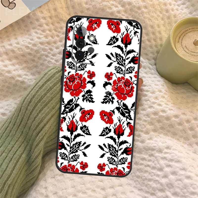 Ukrainian Pattern For Samsung Galaxy A52 A52S A32 A12 A22 A72 A21S A50 A70 A71 A51 A33 A73 A53 Cover Case