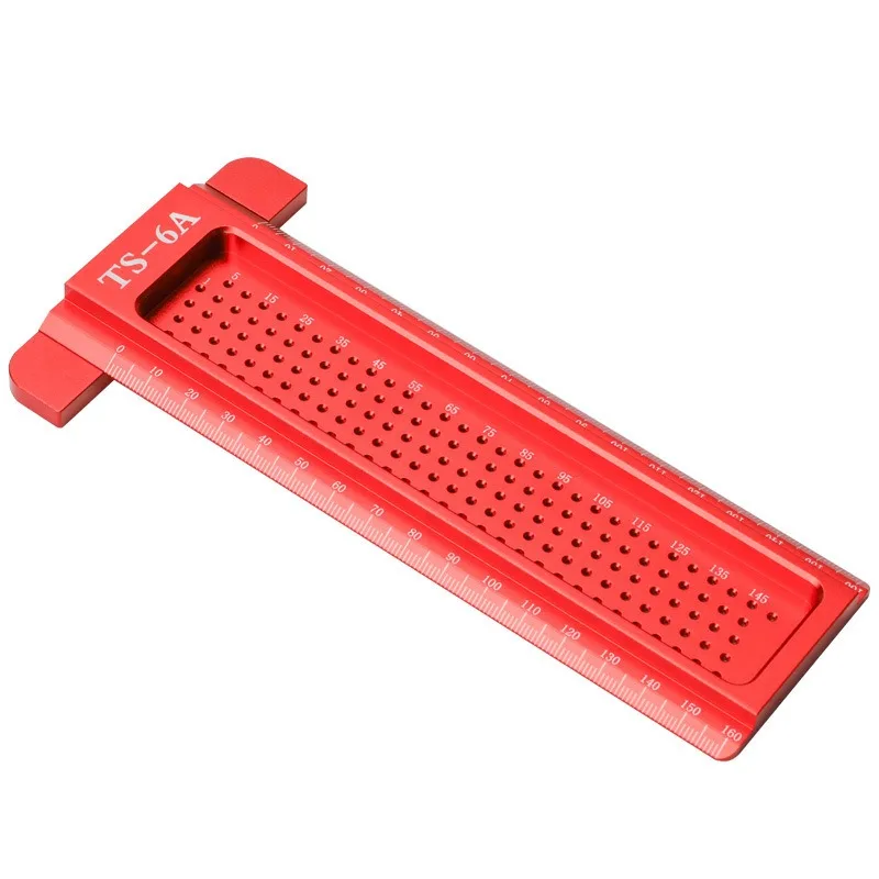 

Линейка для разметки по дереву TS-6, метрическая линейка с отверстиями для разметки, Т-образная из алюминиевого сплава, инструмент для разметки по дереву