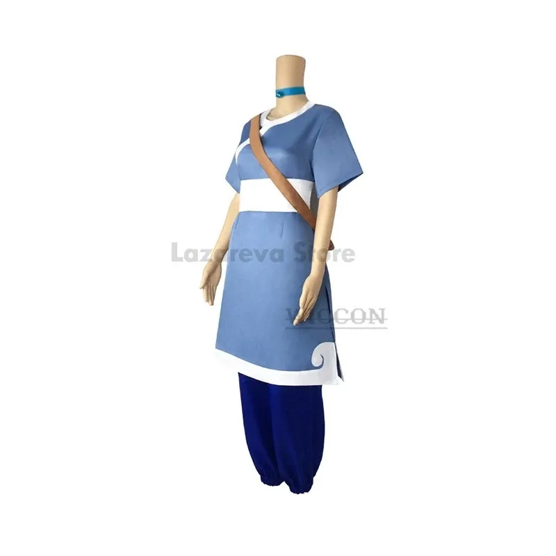 Anime  Avatar: The Last Airbender Katara Dress Cosplay Costume blue Uniform Set Woman Man Clothes Halloween Costume roleplay