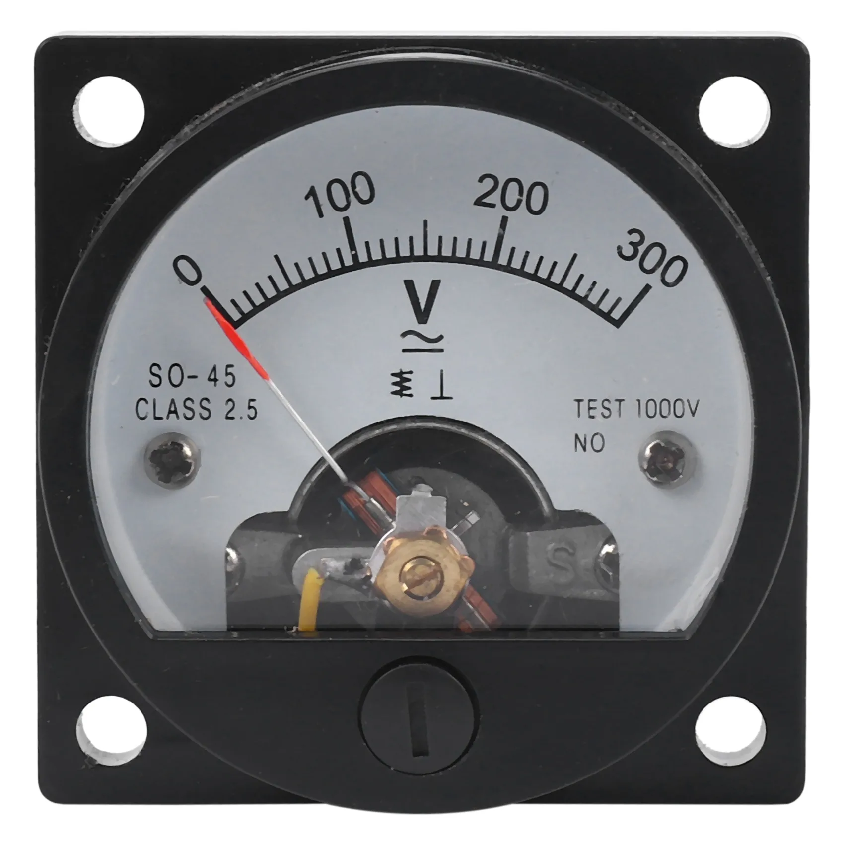 Compteur de panneau à cadran analogique rond, jauge de voltmètre, noir, AC 0-300V