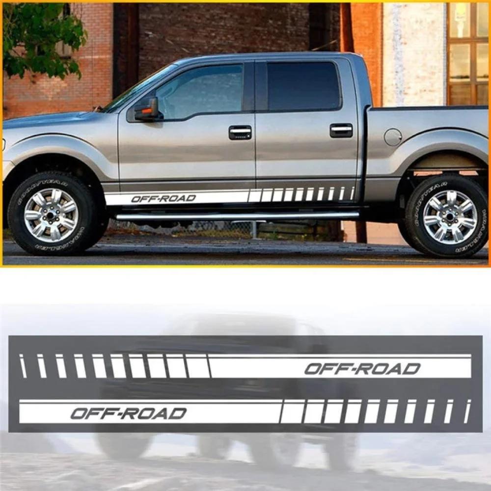 

For x2 Pick-up Truck Car Side Stripes Side Skirts Graphics Decals for Nissan NAVARA D22 Frontier Titan