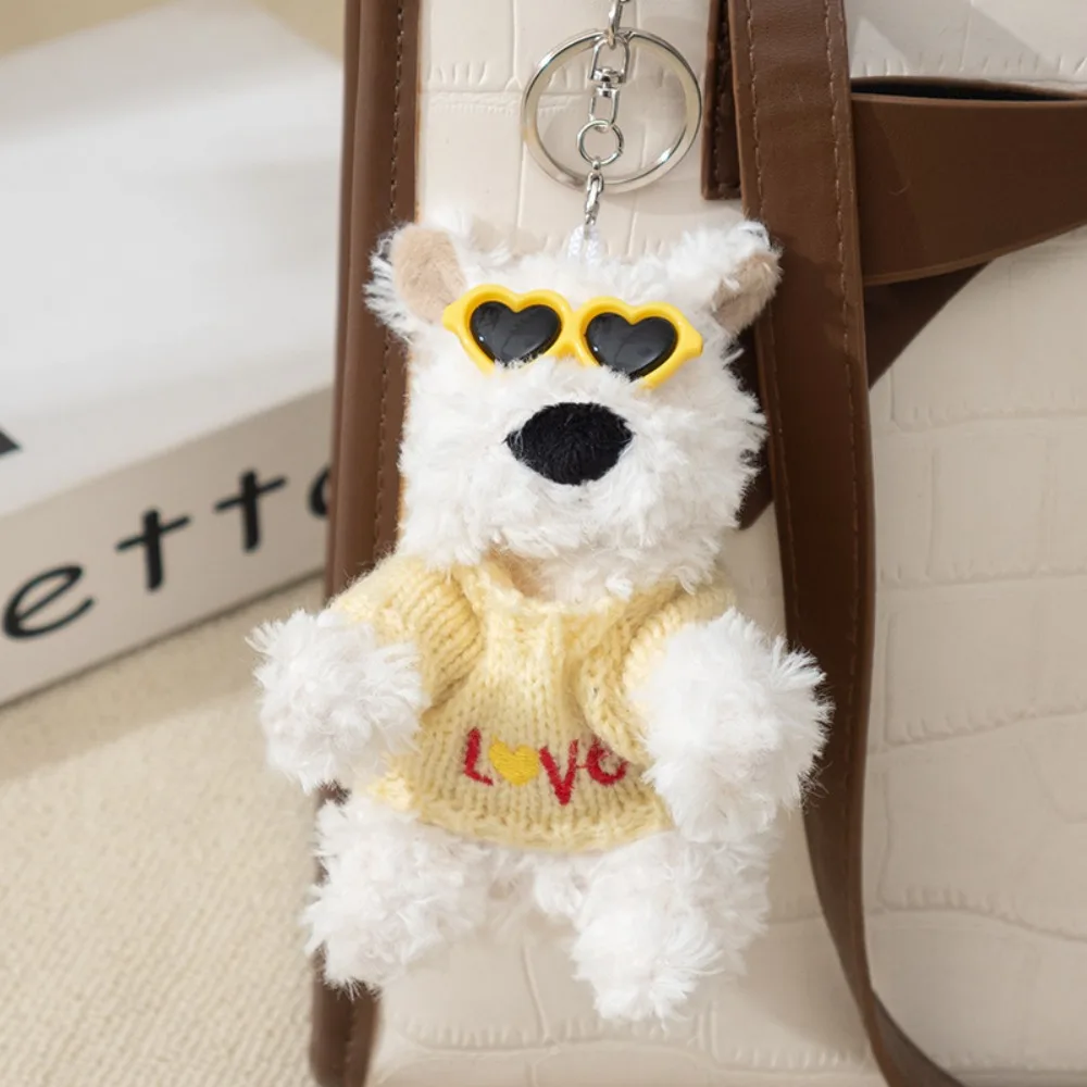 Stuffed West Highland Bag Pendant Anti-lost Cartoon Animal Plush Puppy Doll Keychain Plush Cute Car Hanging Pendant