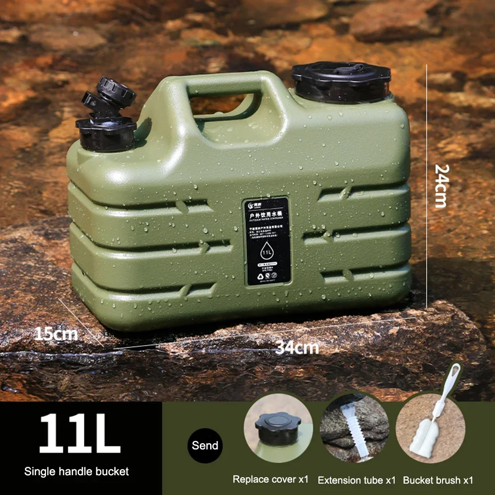 Portable Car Water Bucket Outdoor Camping Water Bin Emergency Water Tank with Detachable Faucet No Leakage for Travel Driving