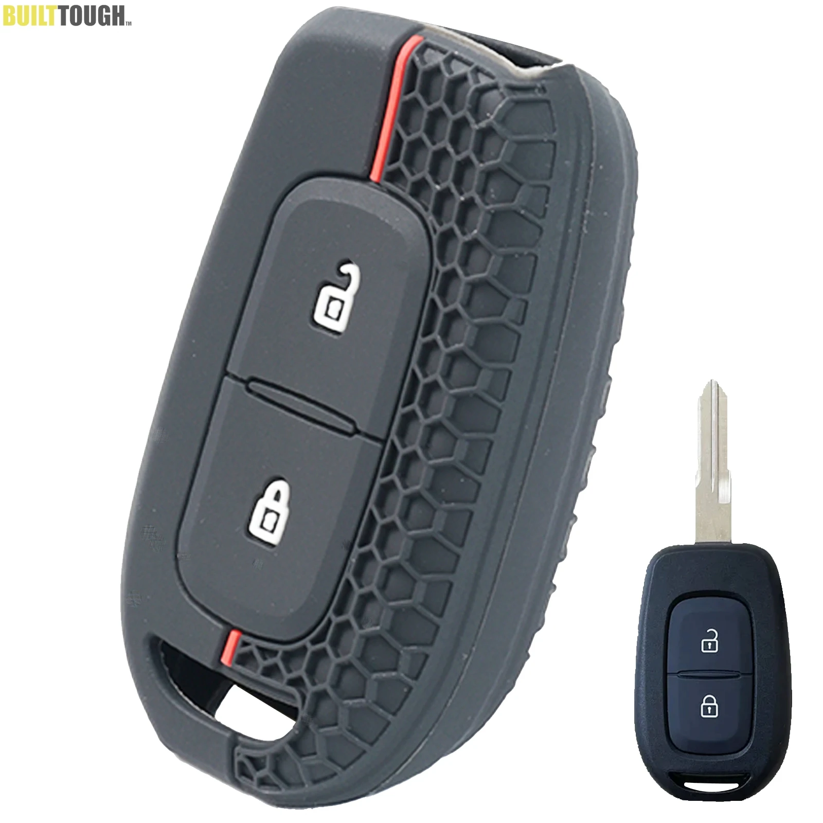 2 Button Silicone Key Ring Case Cover Shell Holder For Renault Clio Modus Clio Dacia Sandero Logan Duster  Dokker 2021 2020 2019