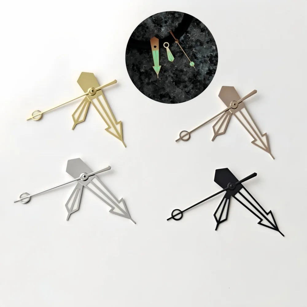 Watch Modification Parts Watch Hands Vertical Stripe Detailing Green Luminous Coating for NH35 Movements Custom Personal Dials