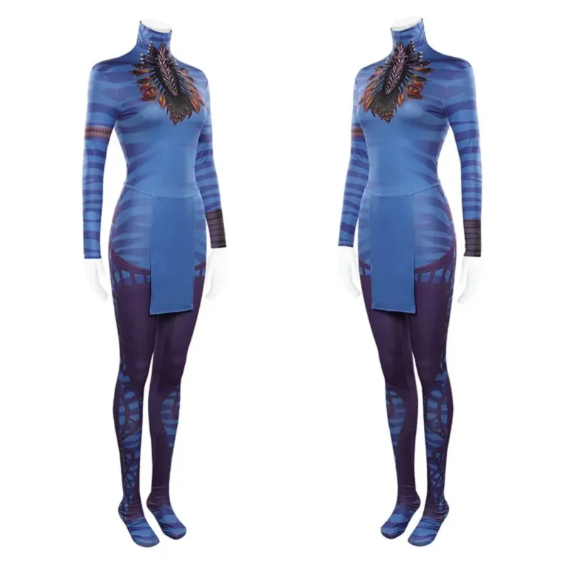 映画ジェイクサリーネイティリコスプレ衣装タイトな印刷ジャンプスーツ女性男性全身タイツスーツハロウィンカーニバルパーティースーツ