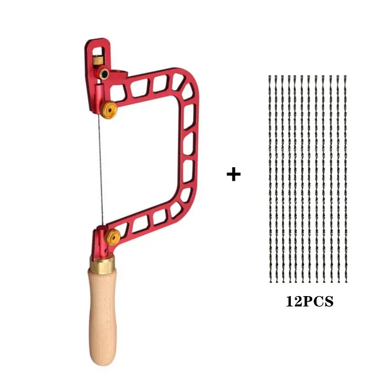 Woodworking Coping Saw Woodworking Drawing Wire Saw Aluminum Alloy Frame Curve Saw with Diamond Wire Wood Accurate Cutting