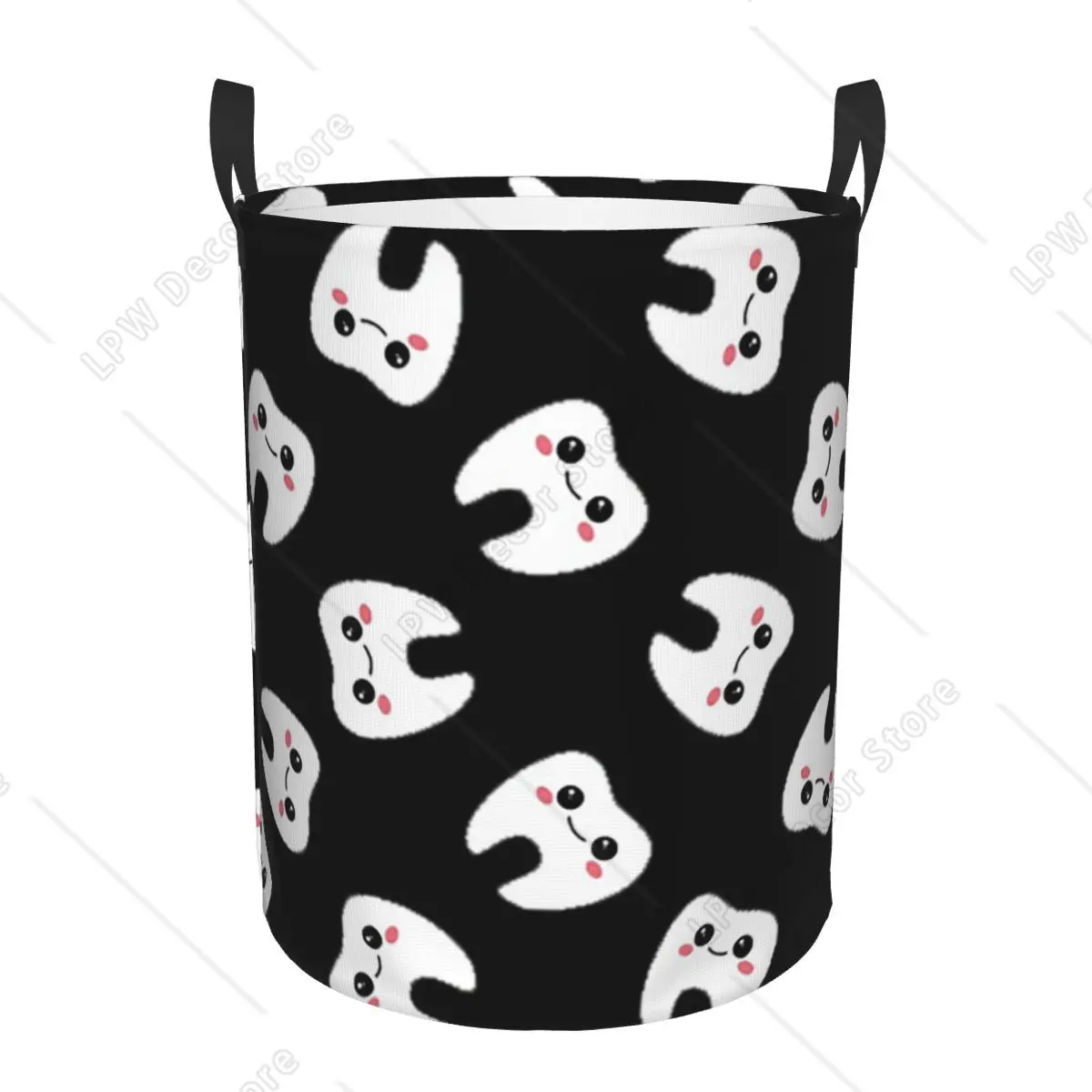 

Cute Tooth Pattern Foldable Laundry Baskets Dirty Clothes Toys Sundries Storage Basket Large Waterproof Hamper for Home Kids