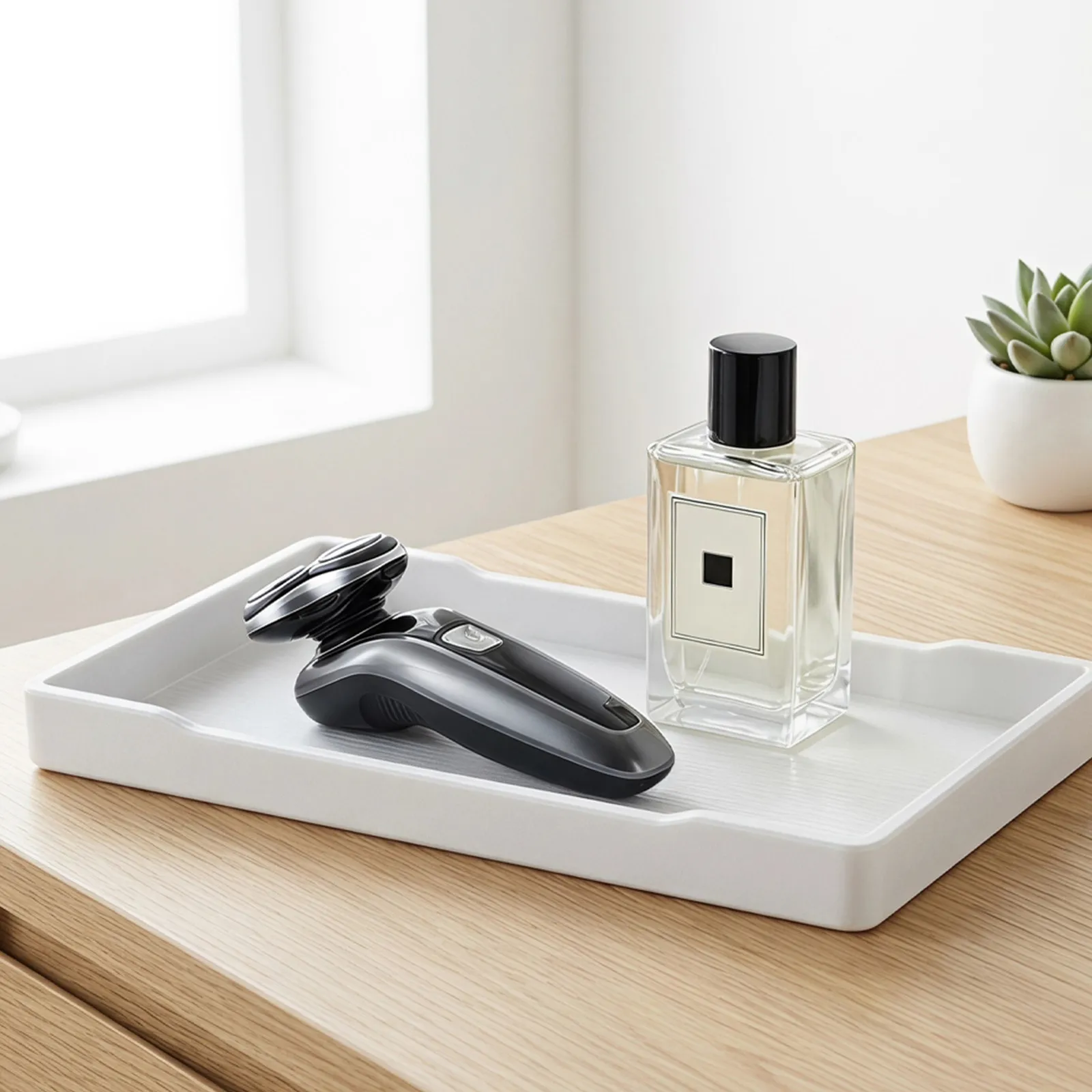 5Pcs Shatterproof Thickened Bathroom Vanity Tray Rectangle Organizer Small Decorative Tray Sink Countertop Wood Pattern - view 6