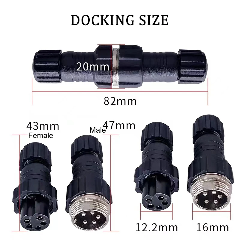 5/20/100Sets GX16 Even Joint Waterproof Aviation Plug 2/3/4/5/6/7/8/9/10 Pin Sensor Encoder Connector Welded Connector Socket