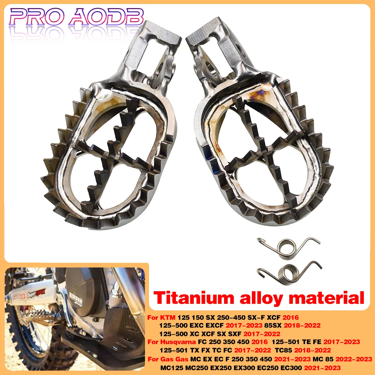 

Motorcycle Titanium Alloy TC4 Foot Rest Pegs Footrest Footpeg For KTM XC XCF SX SXF EXC EXCF 125 150 250 350 450 500 85SX 17-23