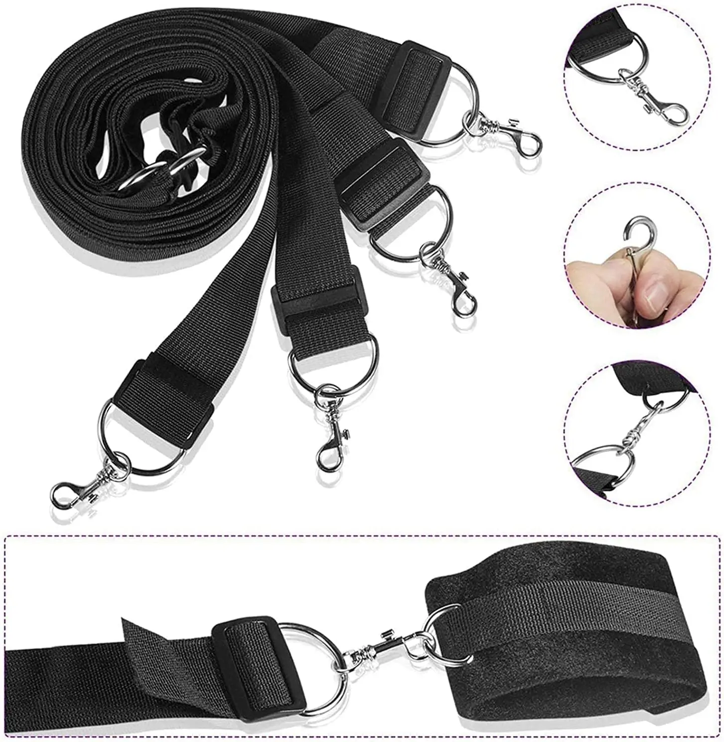 Sex Bondage Bed Sex Restraints Kit With Hand & Ankle Cuff Wrist Leg Restraint Adjustable Straps BDSM Sexual Game Toy Kit For Adu