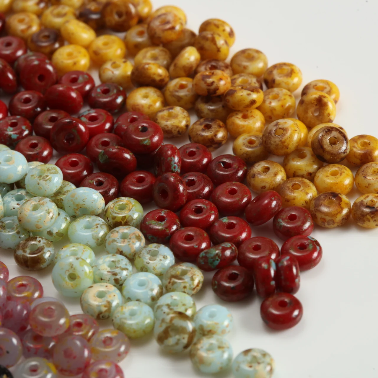 Perles de verre mélangeées colorées 3x6mm, perles abacus plates et rondes, accessoires de bijoux rétro pour bracelet et collier