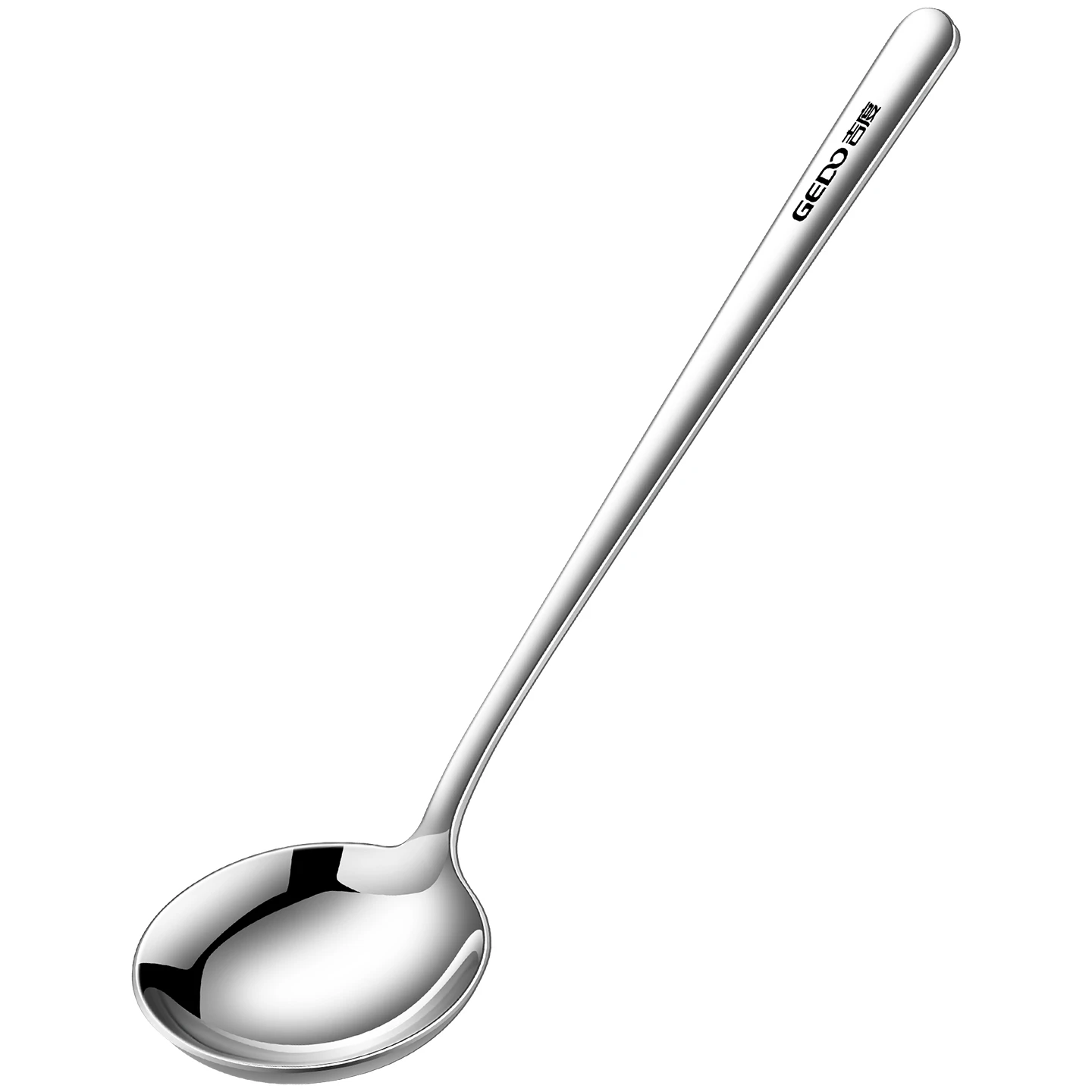 

LFGB Certification 304 Stainless Steel Dining Spoon Ultra Thick Integrated Molding Serve Drink Long-Handled Reflective Ladle