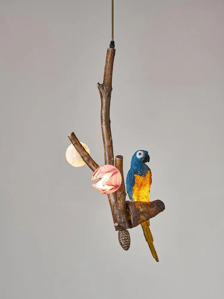 Novelty Owl Branch Chandelier Parrot Cafe Bar lighting American Vintage Industrial Style Pastoral Decorative Animal pendant Lamp