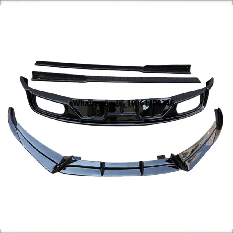 

For TT TTS 2011 2012 2013 2014 High Quality ABS Bright black Bumper Front Lip Rear Lip Side Skirts Spoiler Kit