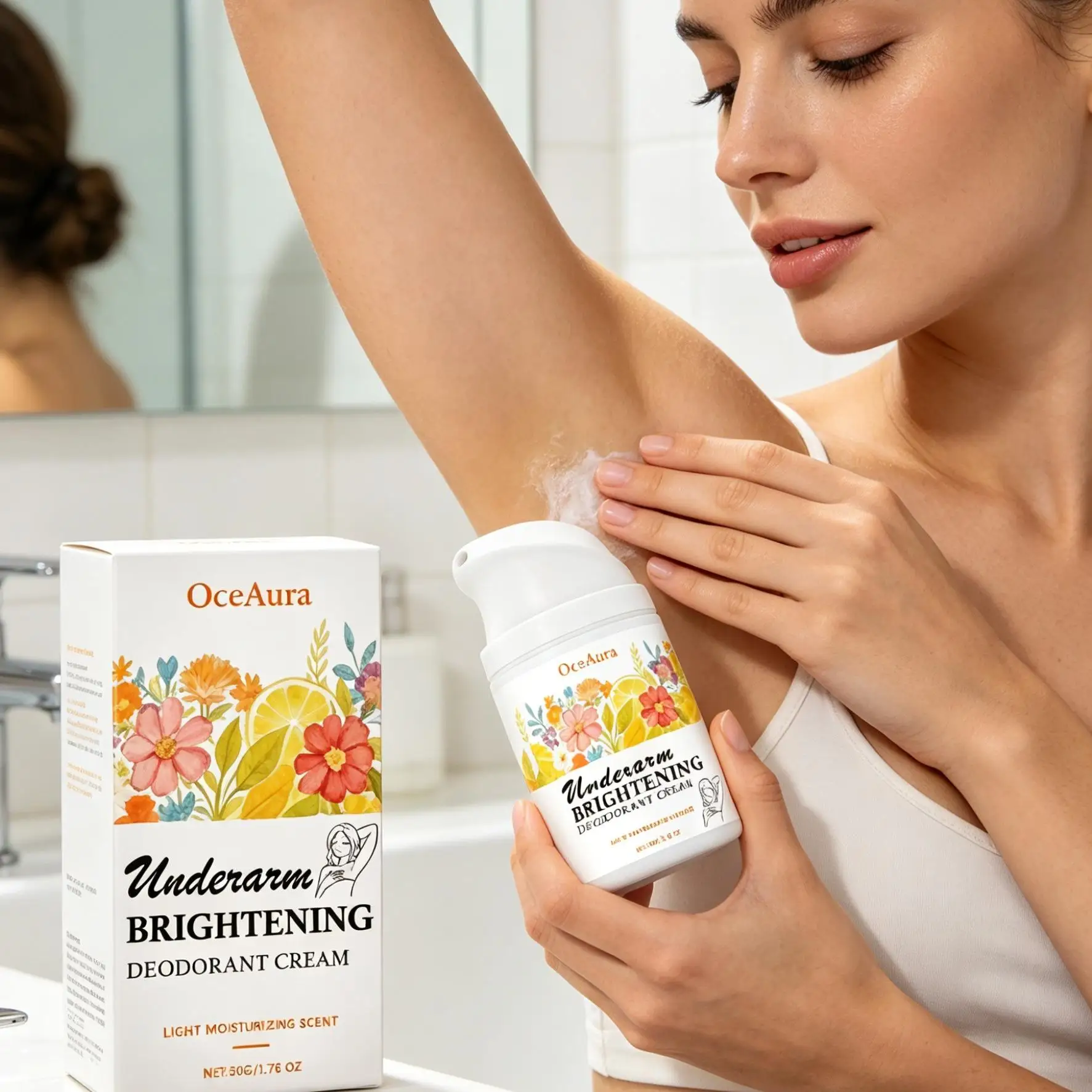 OceAura Underarm Brightening Cream Deodorants and Antiperspirants Anti Odor Eliminator Refreshing Armpit Lightening Cream 50g