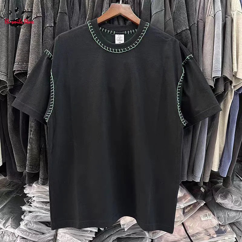 

2024ss Best Quality Loose T-shirt Men Woman Black White Summer Tee Crewneck Cotton High Street Top Fashion Hip Hop