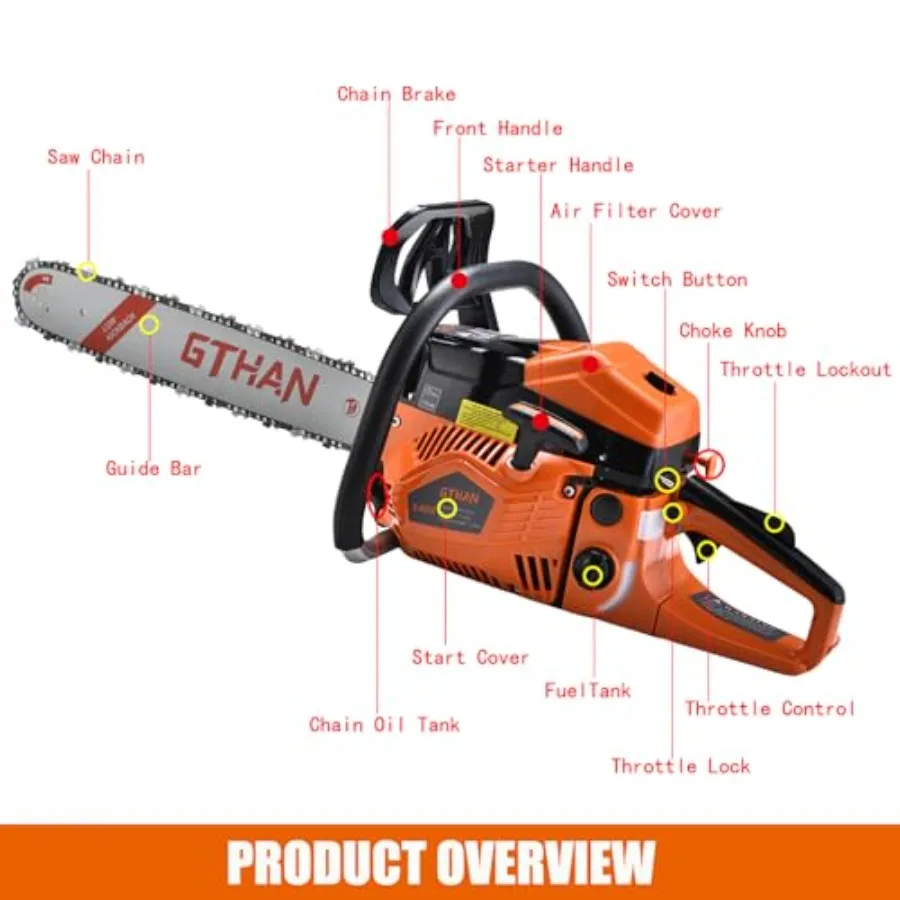 منشار الغاز 62cc 20 بوصة سلسلة المنشار 2 السكتة الدماغية بالمنشار الغاز 4.2hp يده اللاسلكي البنزين سلسلة الغاز مناشير للأشجار الخشب F #5