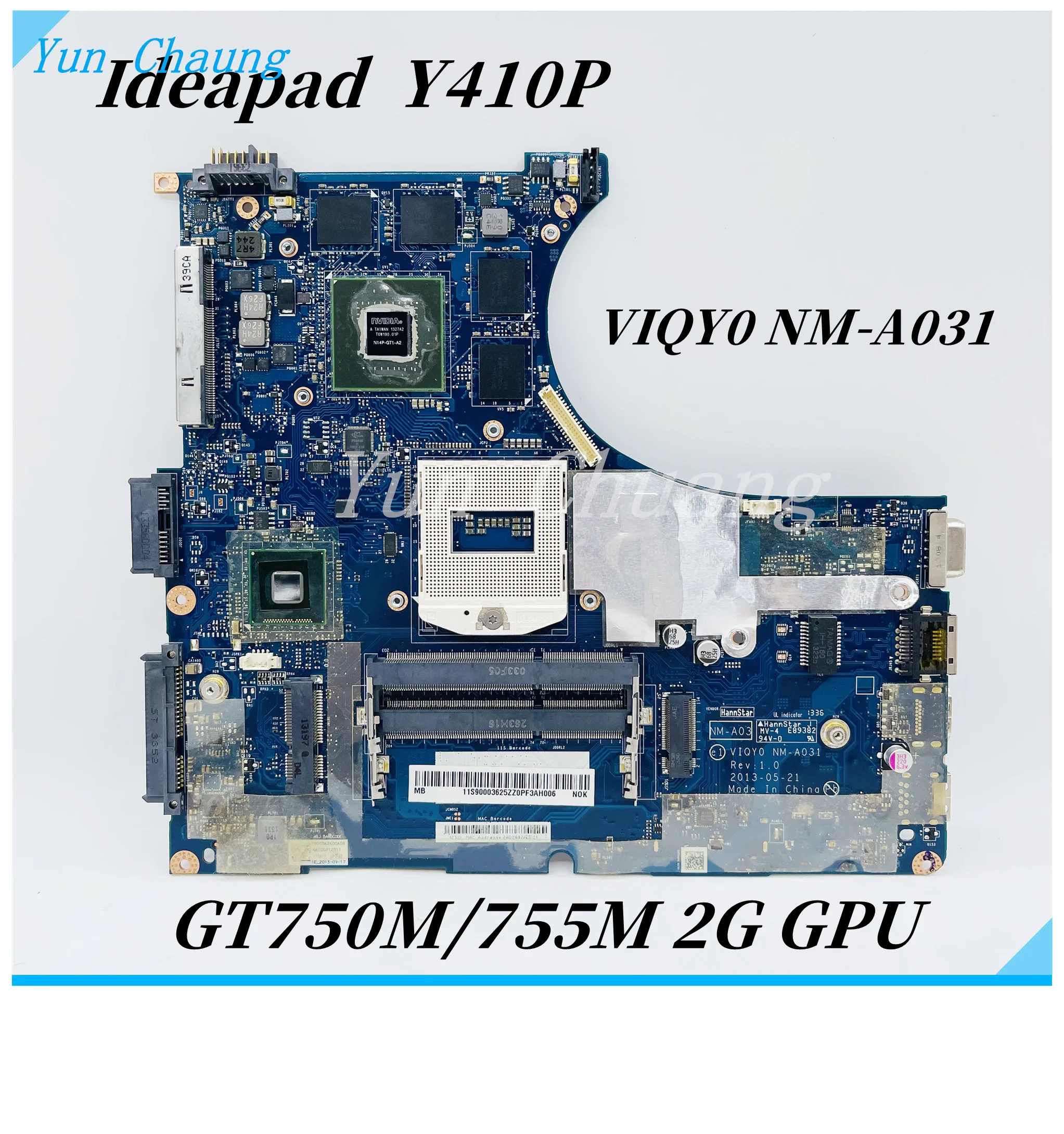 

90003625 VIQY0 NM-A031 motherboard For Lenovo Y410P laptop motherboard PGA947 HM87 GPU GT750M/GT755M 2GB tested 100% working