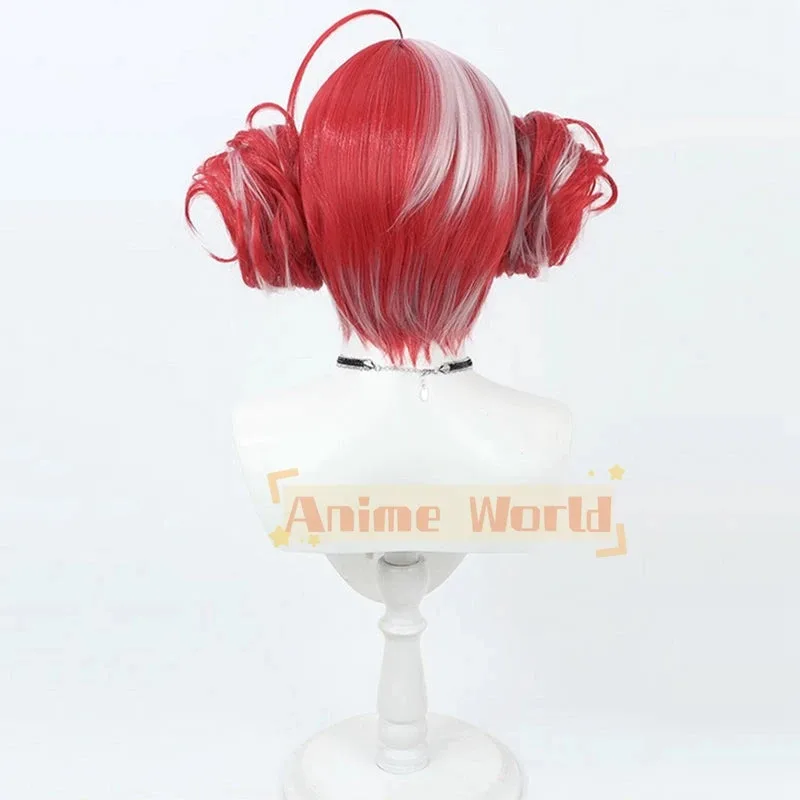 Vtuber Hololive Kureiji Ollie شعر مستعار تأثيري الأحمر مختلط مقاومة للحرارة الشعر الاصطناعية Hololive ID هولو Vtubers حفلة زومبي أوندد