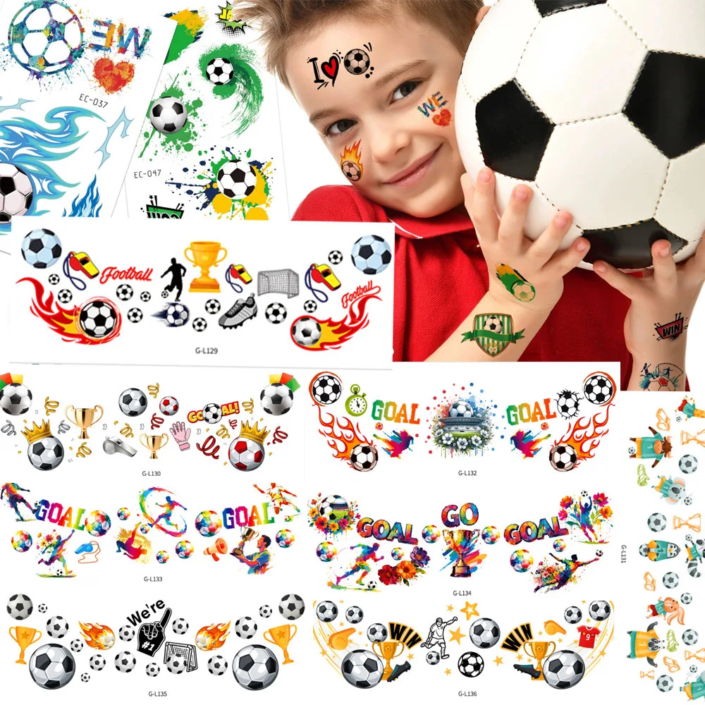 

8 шт./компл. футбольные спортивные временные татуировки для мальчиков и девочек футбольные наклейки для лица реалистичные долговечные водонепроницаемые наклейки