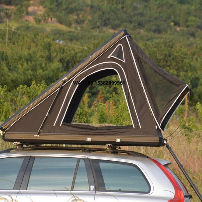 2024 Waterproof Outdoor Camping Inflatable Roof Top Tent Hard Shell Car Camping for  Wrangler Aluminum Poles Canvas Fabric