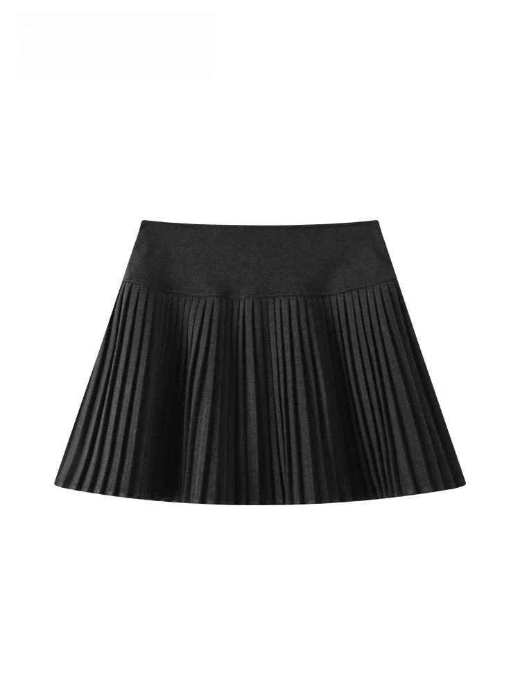 

Женская зимняя повседневная модная юбка Cara CLUB больших размеров из шерсти в клетку, омолаживающая, короткая, с высокой талией, плиссированная