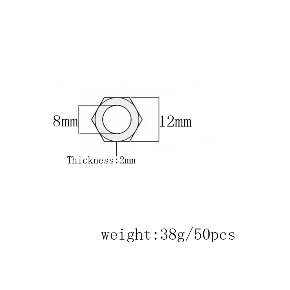 50 قطعة رقيقة غرامة الجوز سبائك الزنك 8 مللي متر استبدال المسمار ل الغيتار مقبس باس جاك متوافق غرامة الجوز الزنك المكسرات