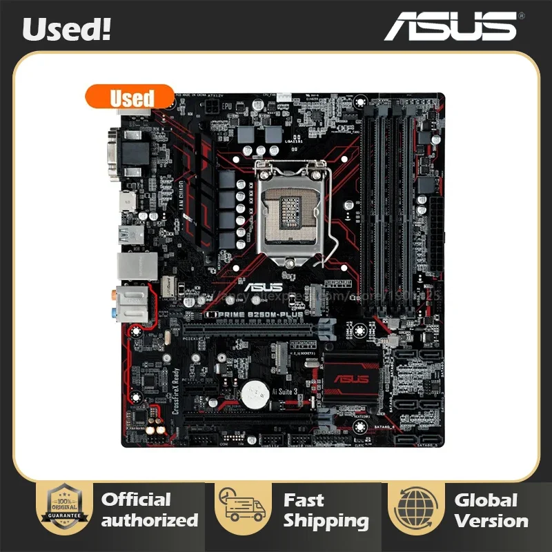 Asus PRIME B250M-PLUS اللوحة الأم سطح المكتب إنتل B250 DDR4 اللوحة الأم الأصلية LGA 1151 i7/i5/i3 USB3.0 SATA3