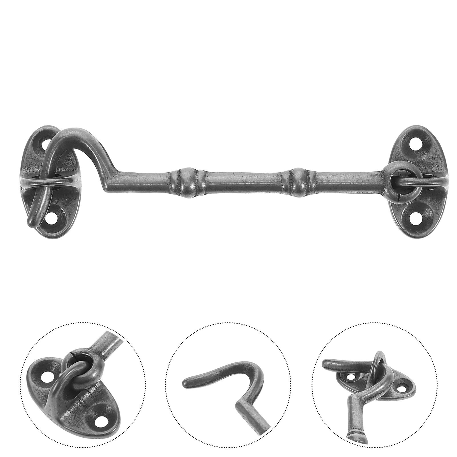

Rotating Brass Hook Gate Lock Trailer Door and Eye Latch Cabin Garage Part