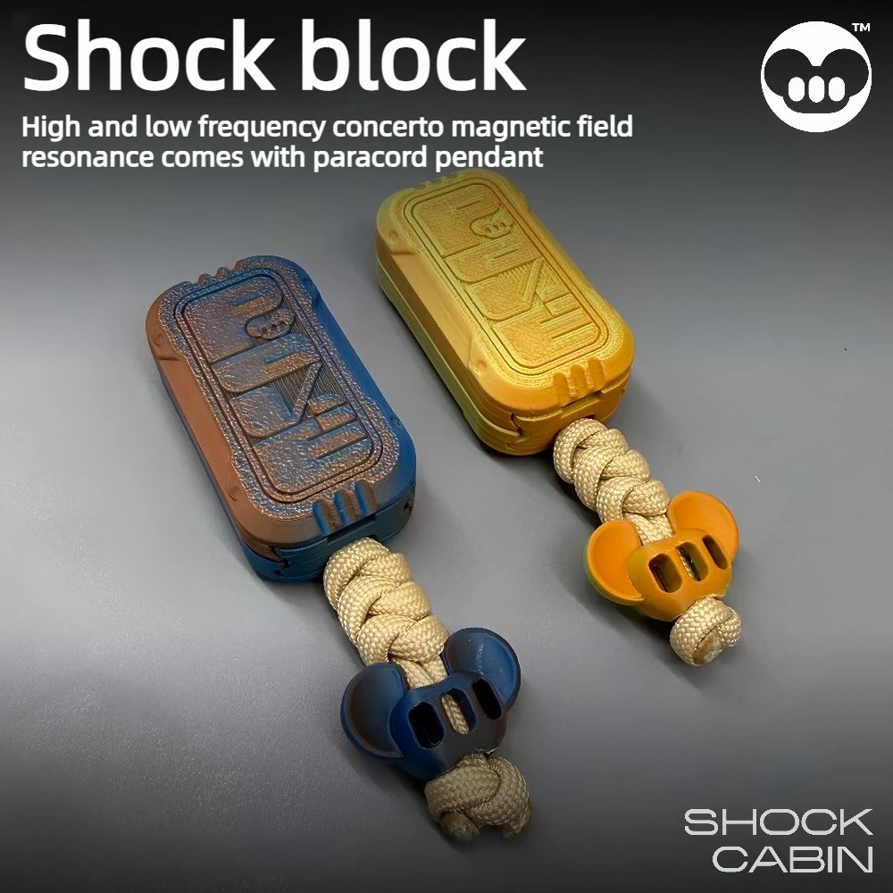 PokejoyEDC Vibrating Block Magnetic Resonance Dense Segment Direct Push Fingertip Card Pushing Decompression Toy
