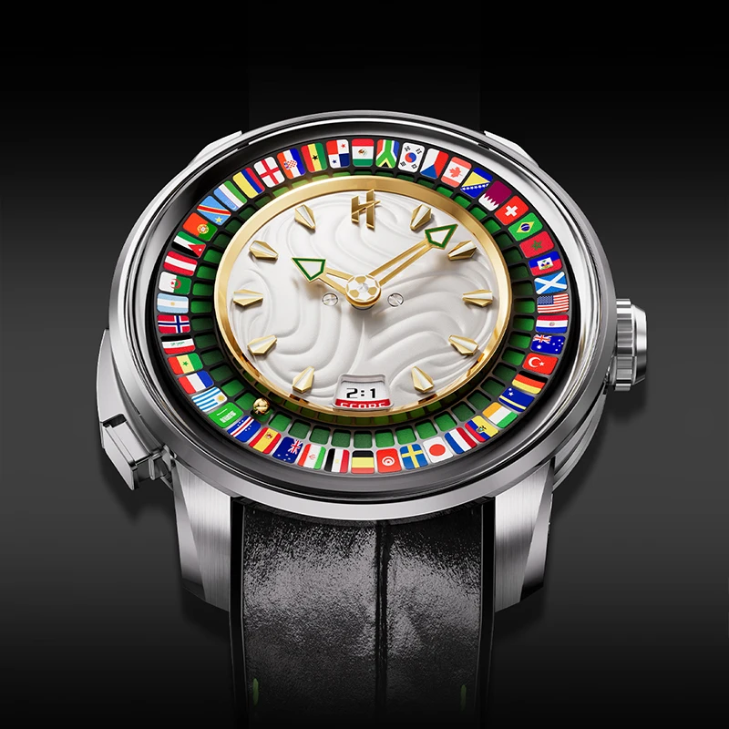 

Lucky Harvey ZLS306 Creative Football Roulette Mens Automatic Mechanical Watch 316L Steel Case Leather Strap 30M Waterproof Lumi
