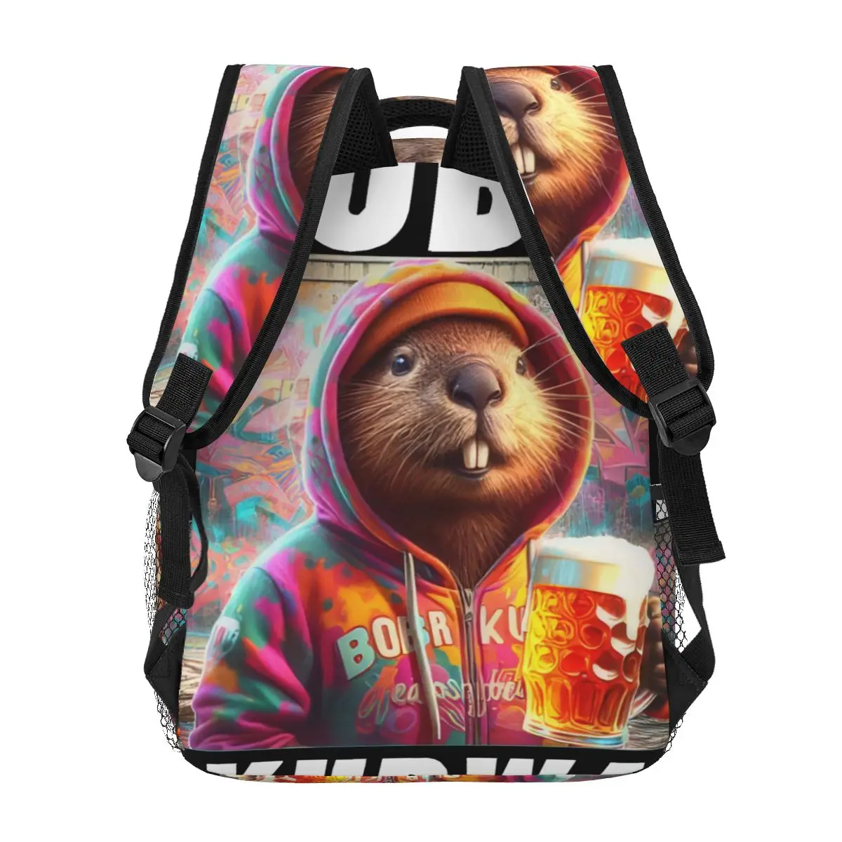 Bobr Kurwa Drinking Beer Casual Backpack Unisex Students Leisure Travel Computer Backpack