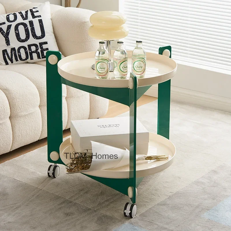 

Plastic Wheels Coffee Table Nordic Dining Table Modern Aesthetic Minimalist Home and Living Furniture Japandi Style Furniture
