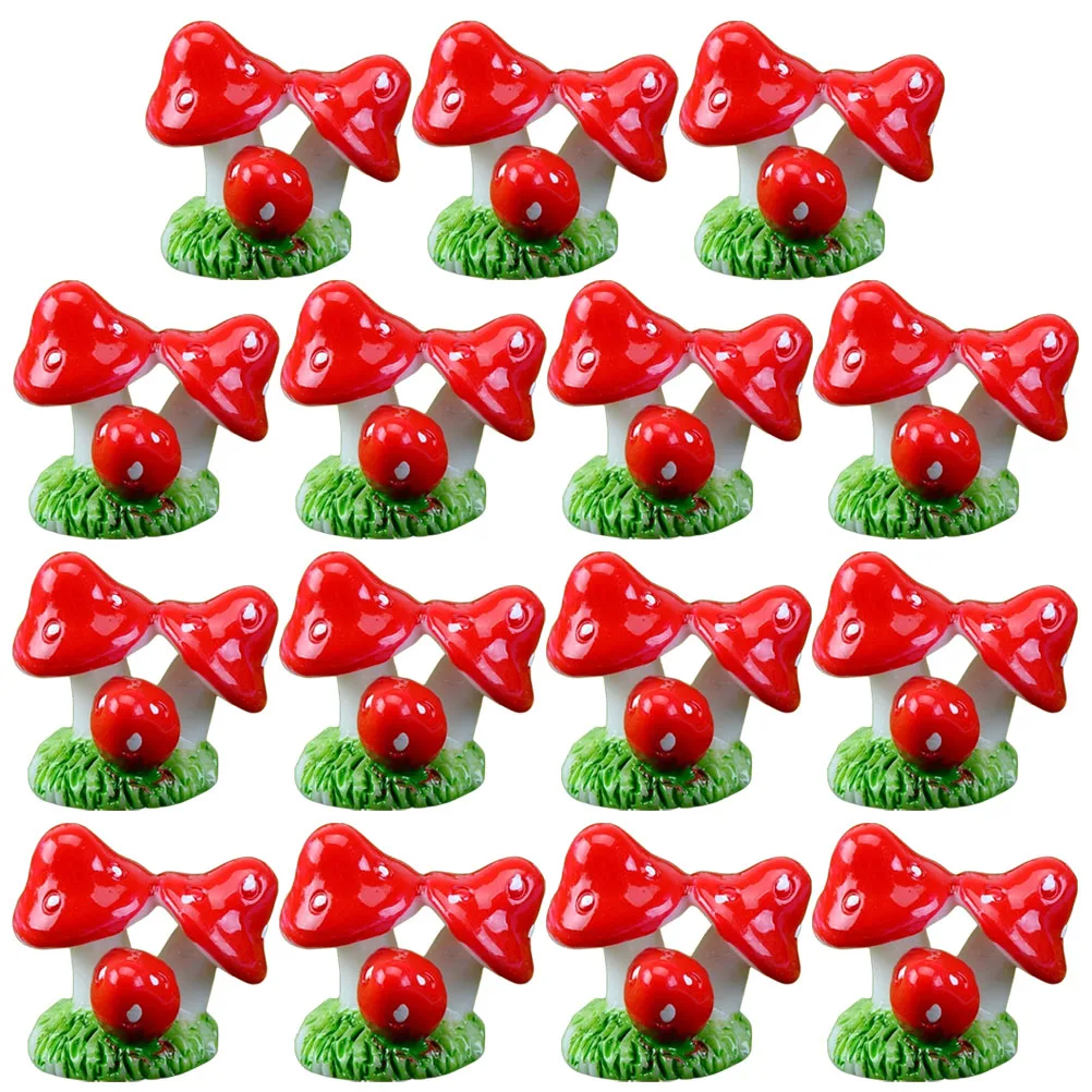 

20pcs Miniature Mushroom Ornaments Resin Craft Bonsai Garden Decor Supplies Cartoon Terrarium Accessories Home Statue