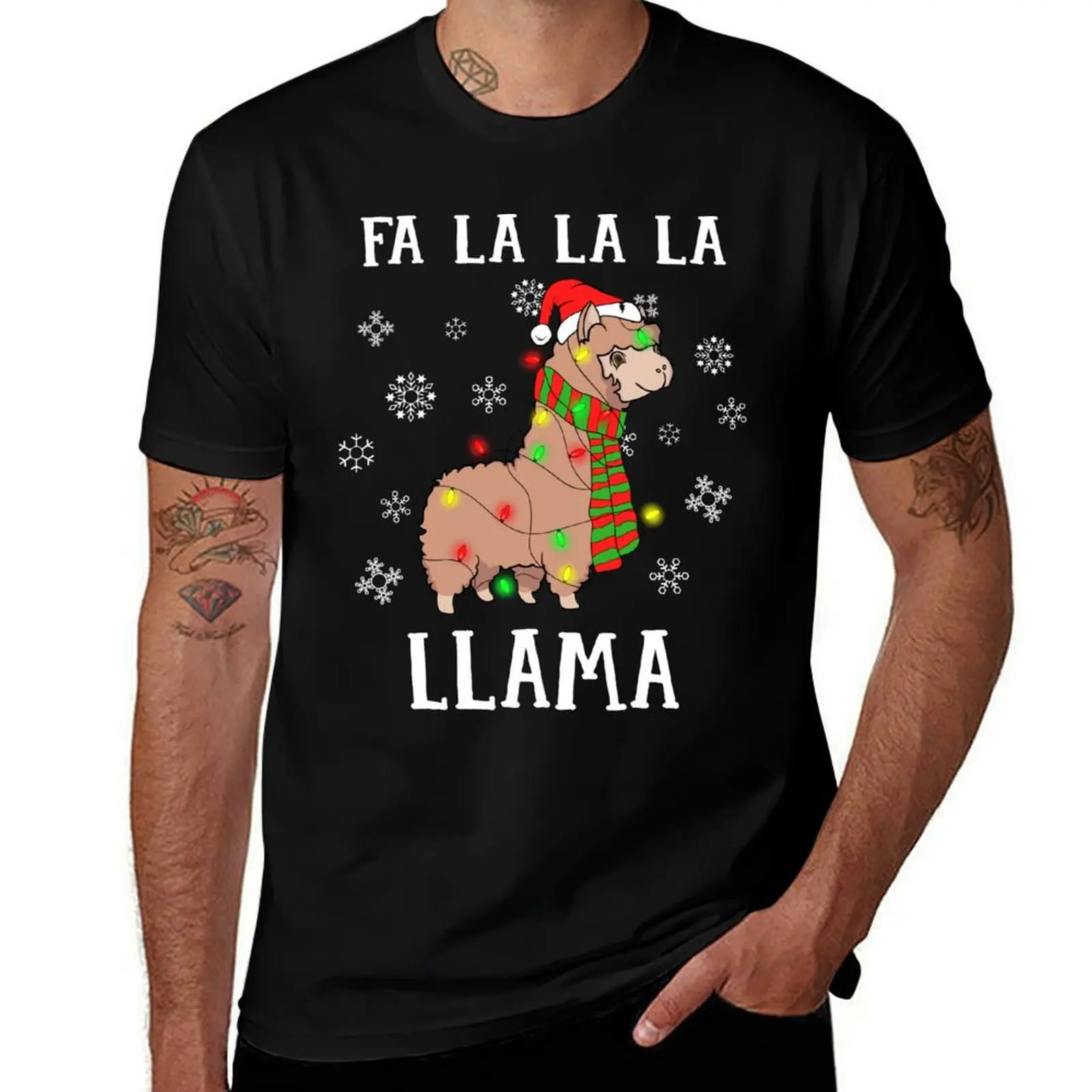 

Fa La La La Llama Christmas T-Shirt t shirt custom print g man t shirts for men anime tshirt T-shirt